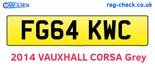 FG64KWC are the vehicle registration plates.