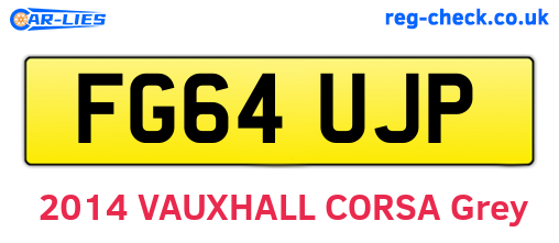 FG64UJP are the vehicle registration plates.