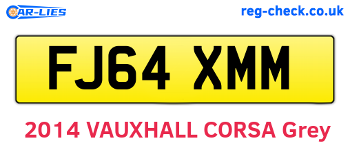 FJ64XMM are the vehicle registration plates.