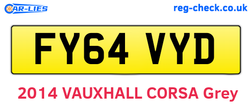 FY64VYD are the vehicle registration plates.