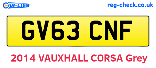 GV63CNF are the vehicle registration plates.