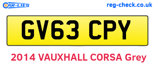 GV63CPY are the vehicle registration plates.