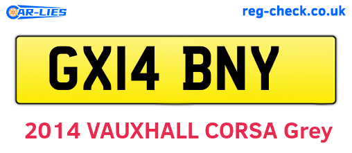 GX14BNY are the vehicle registration plates.