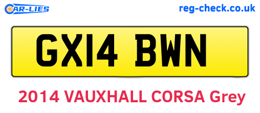 GX14BWN are the vehicle registration plates.