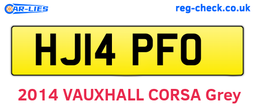 HJ14PFO are the vehicle registration plates.