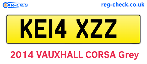 KE14XZZ are the vehicle registration plates.