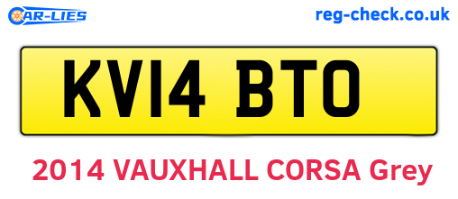 KV14BTO are the vehicle registration plates.