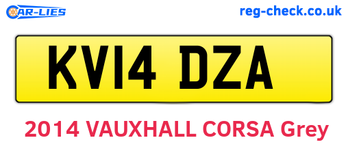KV14DZA are the vehicle registration plates.