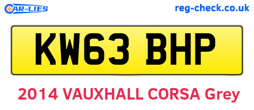KW63BHP are the vehicle registration plates.