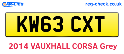 KW63CXT are the vehicle registration plates.