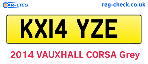 KX14YZE are the vehicle registration plates.
