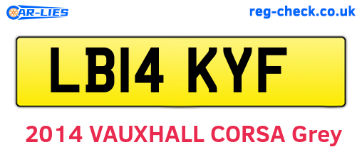 LB14KYF are the vehicle registration plates.