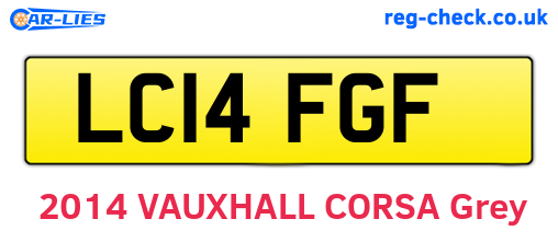 LC14FGF are the vehicle registration plates.