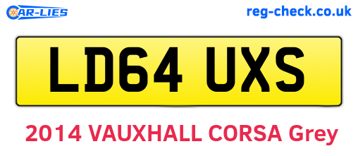 LD64UXS are the vehicle registration plates.