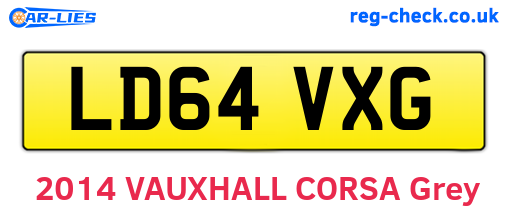 LD64VXG are the vehicle registration plates.