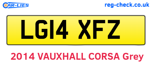 LG14XFZ are the vehicle registration plates.