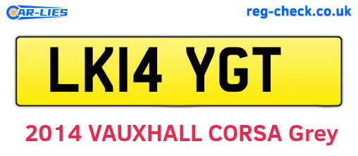 LK14YGT are the vehicle registration plates.