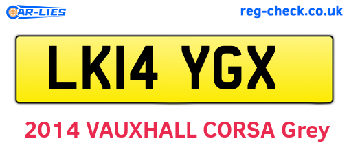 LK14YGX are the vehicle registration plates.