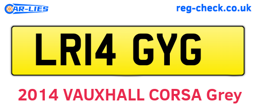 LR14GYG are the vehicle registration plates.