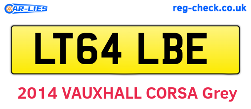 LT64LBE are the vehicle registration plates.
