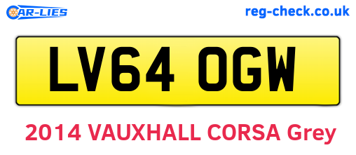 LV64OGW are the vehicle registration plates.
