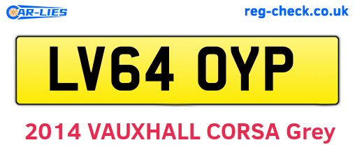 LV64OYP are the vehicle registration plates.