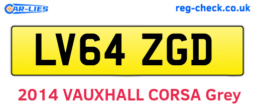 LV64ZGD are the vehicle registration plates.