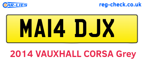 MA14DJX are the vehicle registration plates.