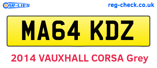 MA64KDZ are the vehicle registration plates.