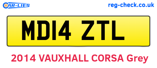 MD14ZTL are the vehicle registration plates.