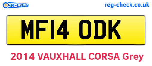 MF14ODK are the vehicle registration plates.