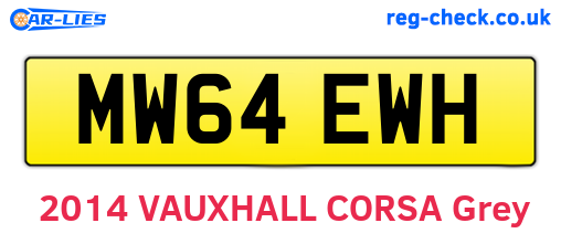 MW64EWH are the vehicle registration plates.