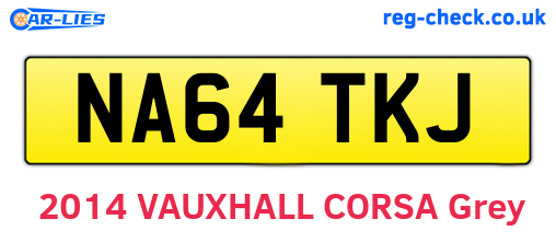 NA64TKJ are the vehicle registration plates.