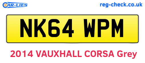 NK64WPM are the vehicle registration plates.
