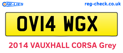 OV14WGX are the vehicle registration plates.