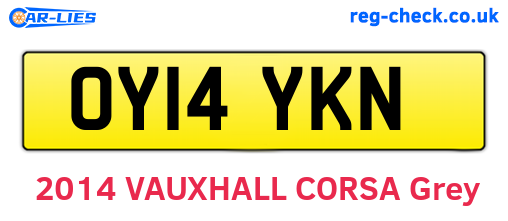 OY14YKN are the vehicle registration plates.