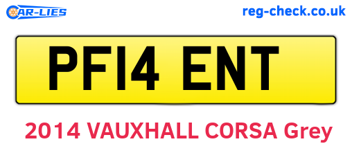 PF14ENT are the vehicle registration plates.