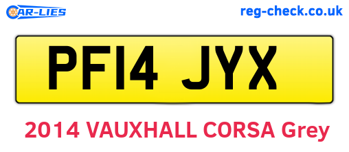 PF14JYX are the vehicle registration plates.
