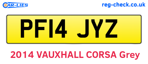 PF14JYZ are the vehicle registration plates.
