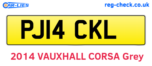 PJ14CKL are the vehicle registration plates.