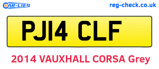 PJ14CLF are the vehicle registration plates.