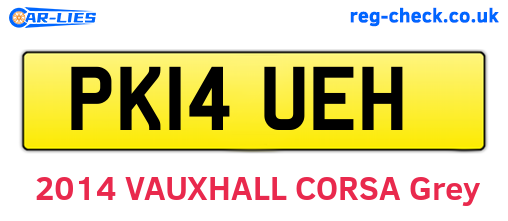 PK14UEH are the vehicle registration plates.