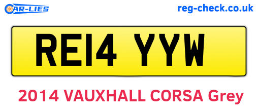 RE14YYW are the vehicle registration plates.