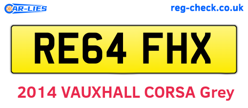 RE64FHX are the vehicle registration plates.