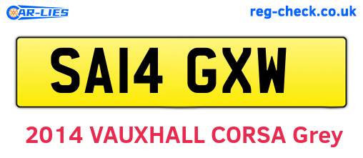 SA14GXW are the vehicle registration plates.