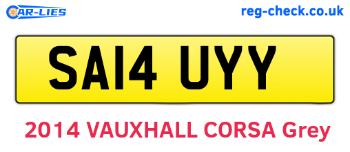 SA14UYY are the vehicle registration plates.