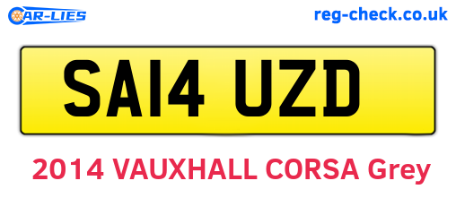 SA14UZD are the vehicle registration plates.