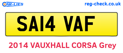 SA14VAF are the vehicle registration plates.