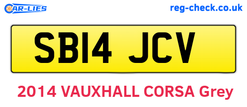 SB14JCV are the vehicle registration plates.