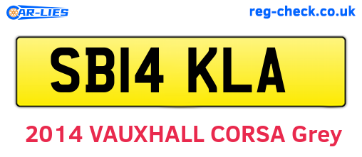 SB14KLA are the vehicle registration plates.